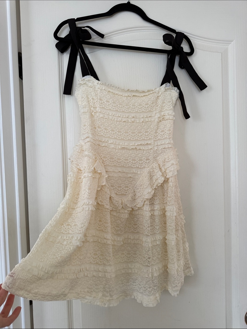 More To Come Margo Tie Strap Mini Dress Cream